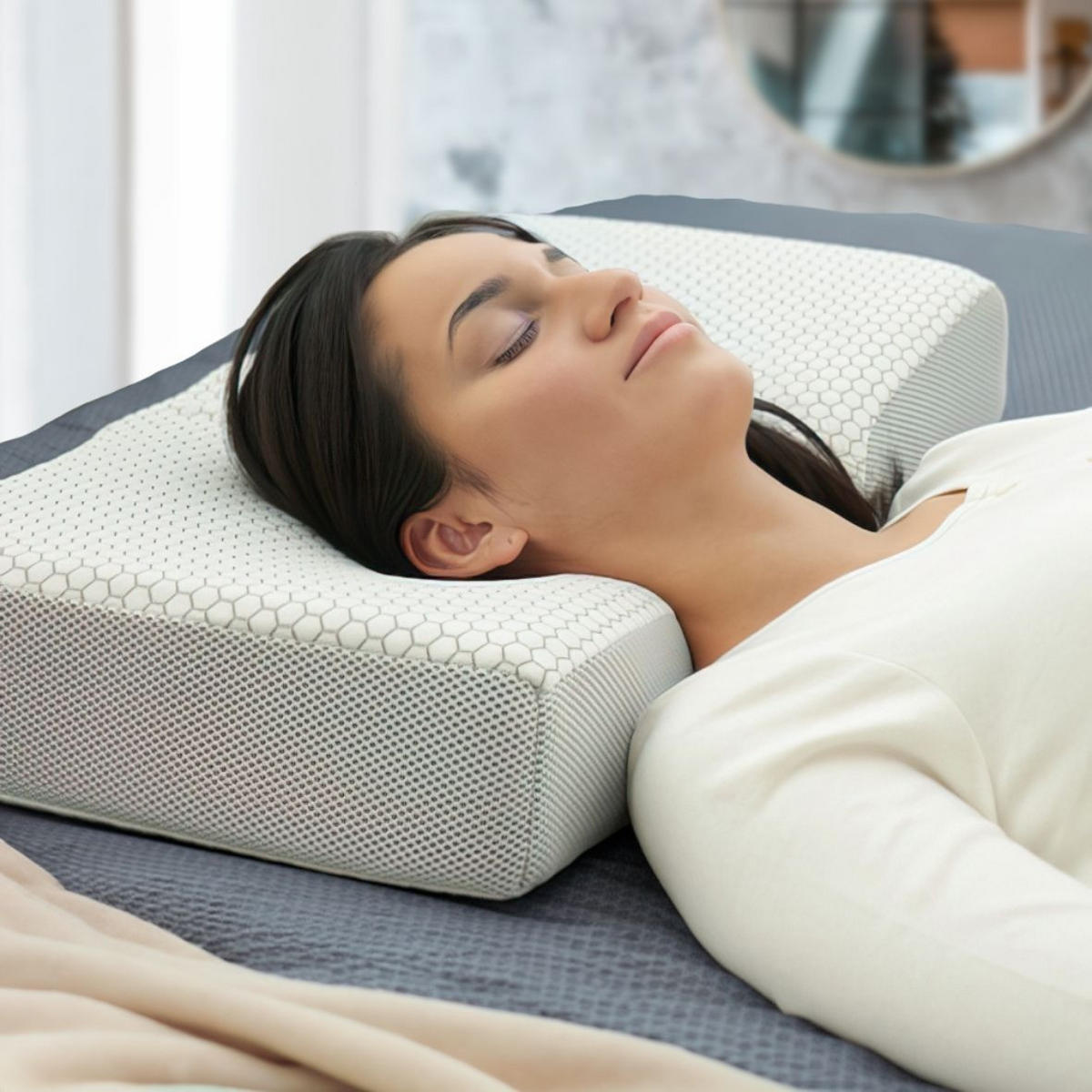 ANTI-FALTEN-KISSEN, ERGONOMISCH ERGO 65/40 CM - Grau, Textil (40/65cm) - INPHYSIO