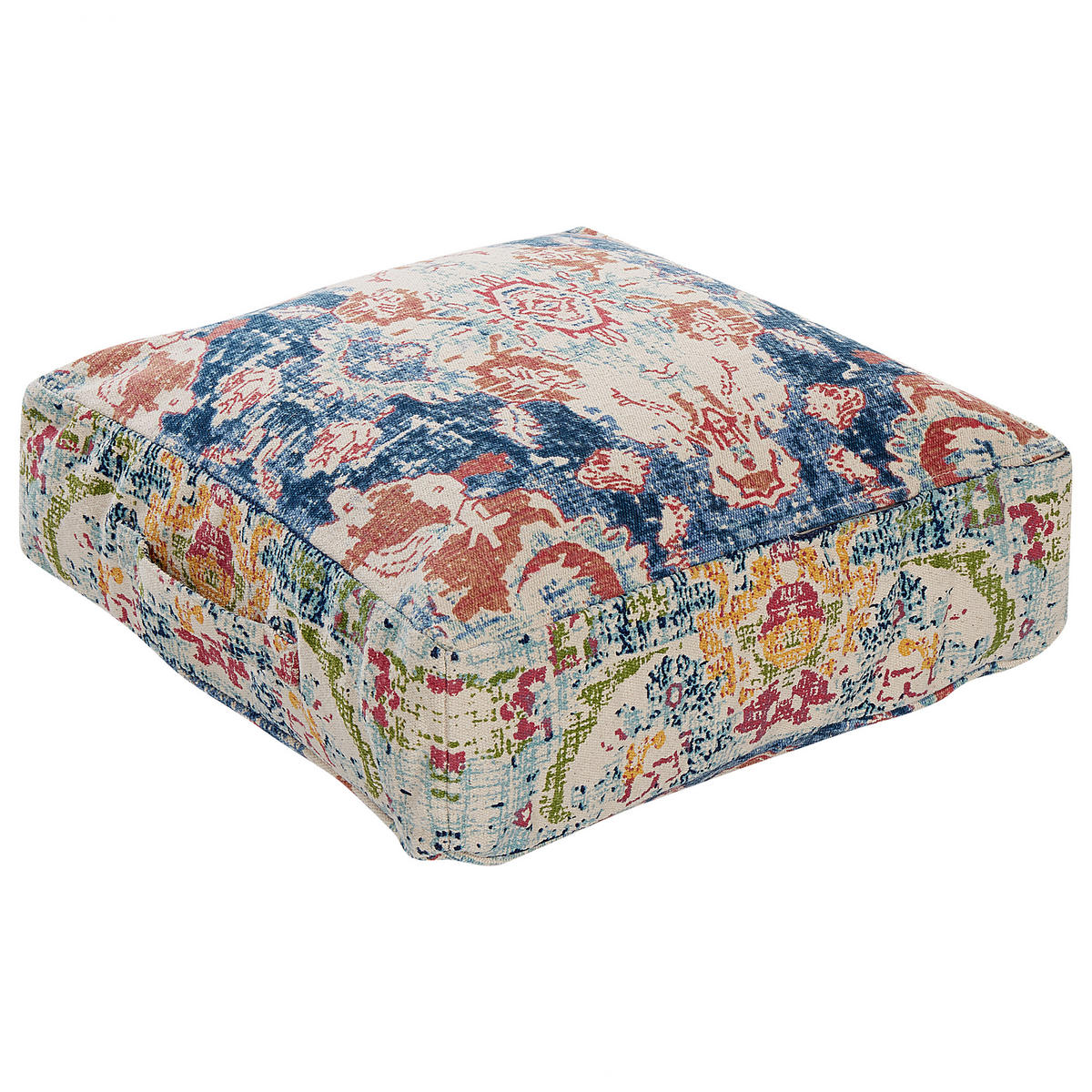 POUF Oued 50/50/20 cm - Multicolor, Naturmaterialien (50/20/50cm) - Beliani