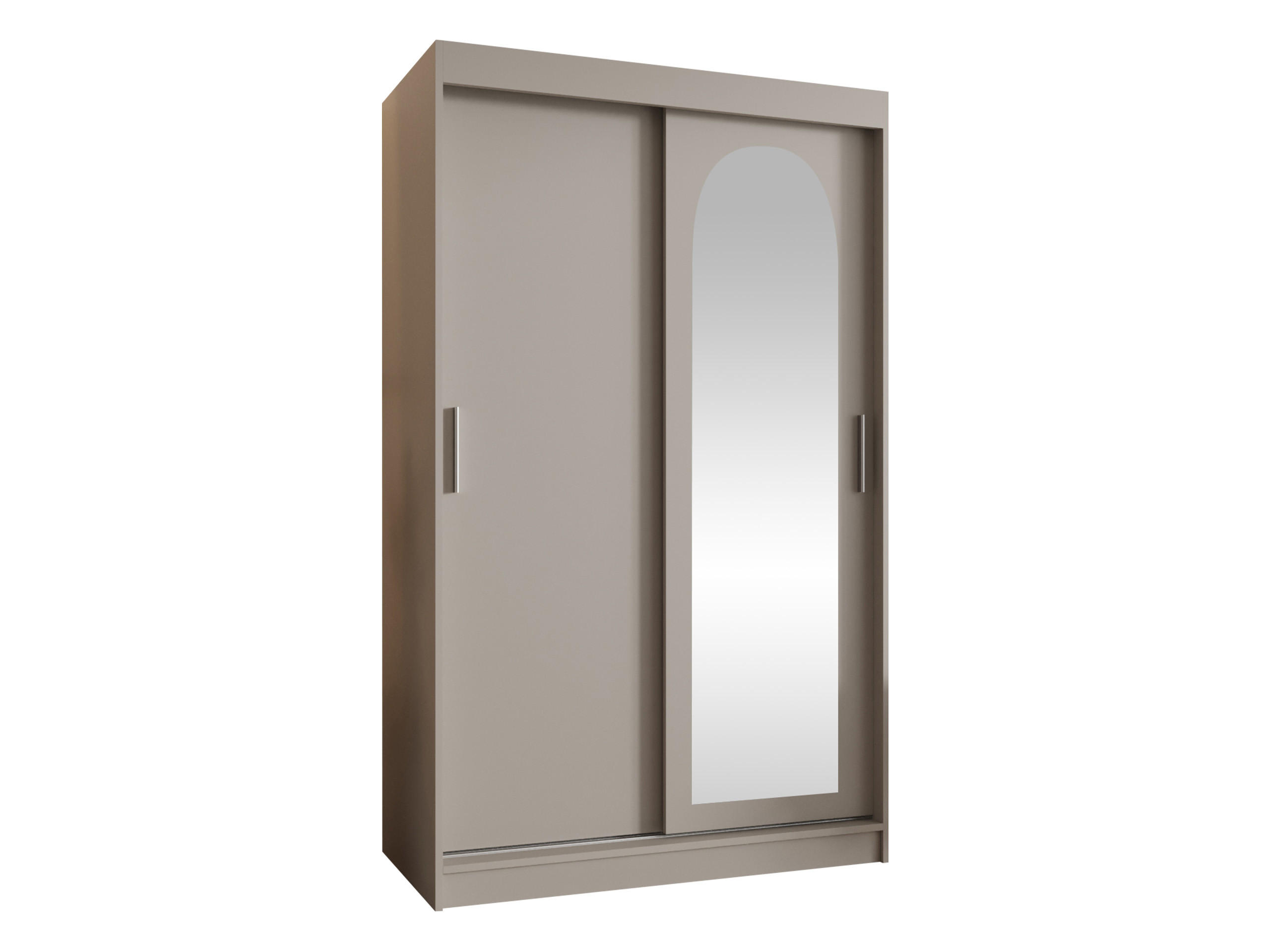 SCHWEBETÜRENSCHRANK Selfie 120 cm - Kaschmir/Silberfarben, Holzwerkstoff/Kunststoff (120/200/62cm) - MIRJAN24