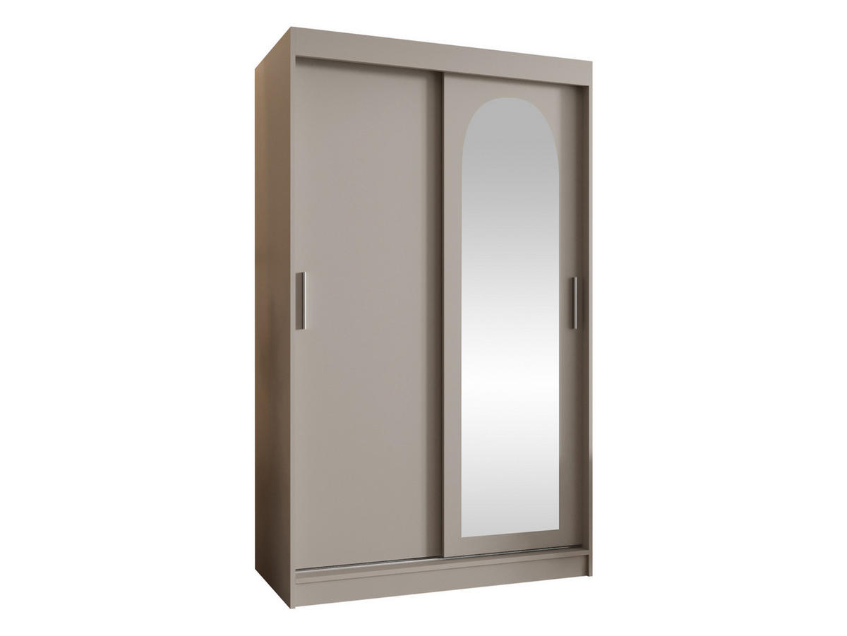 SCHWEBETÜRENSCHRANK Selfie 120 cm - Kaschmir/Silberfarben, Holzwerkstoff/Kunststoff (120/200/62cm) - MIRJAN24