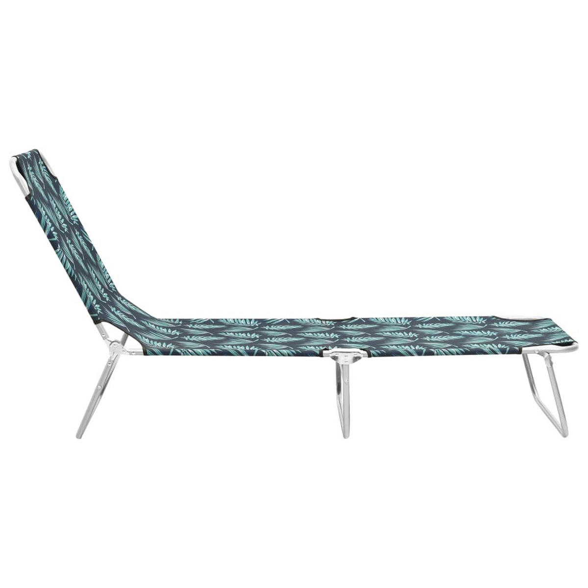 KLAPPLIEGE Stahl und Stoff Blattmuster - Grau, Textil (58/27/189cm) - furnicato