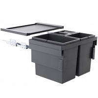 EINBAUMÜLLEIMER Hailo Cargo Schrank 60cm Dunkelgrau Frontauszug selbstschließend - Grau, Kunststoff (56.8/42.4/40.5cm) - Hailo