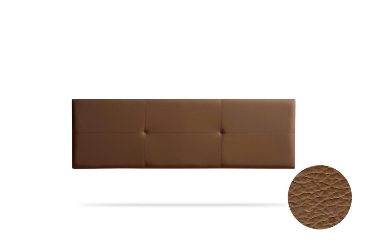 KOPFTEIL gepolstert ALMA Kunstleder 130x50x5 cm - Braun - Moonia - Braun, Holz (130/5/50cm)