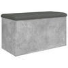 SITZBANK Jona mit Stauraum Betongrau 82x42x45 cm - Hellgrau, Holz (82/45/42cm) - DELUKE