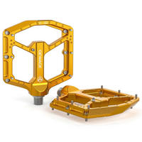 FAHRRADPEDALE CNC Aluminium 3-fach-Lagersystem 9/16″ Chromoly ultraflach kompakt Gold - Goldfarben, Metall (10.4/1.5/11cm)