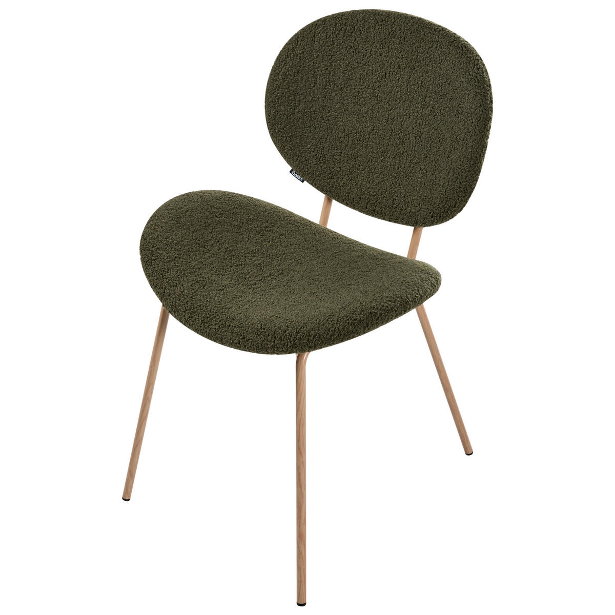 ESSZIMMERSTUHL 2er-Set Hellbraun/Dunkelgrün Luana - Hellbraun/Dunkelgrün, Textil (50/80/52cm) - Beliani