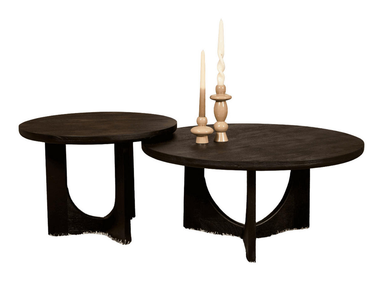 COUCHTISCH Gallus Mangoholz 80 cm / 80 cm Schwarz - Schwarz, Holz (80/80/40cm)