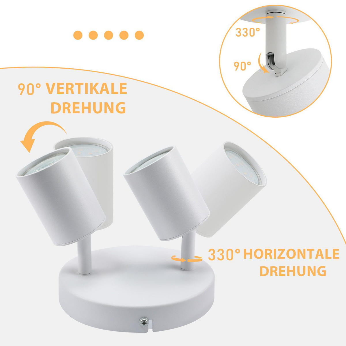 STRAHLER Belohnung 2-flammig 15/15/14.4 cm - Weiß, Metall (15/15/14.4cm) - ZMH