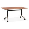 SCHREIBTISCH Klappbar Mit Rollen Faltbar Mobil ZENIXA, Braun 140x70x73 cm - Schwarz/Braun, Holz/Metall (70/140/73cm) - KADIMA DESIGN