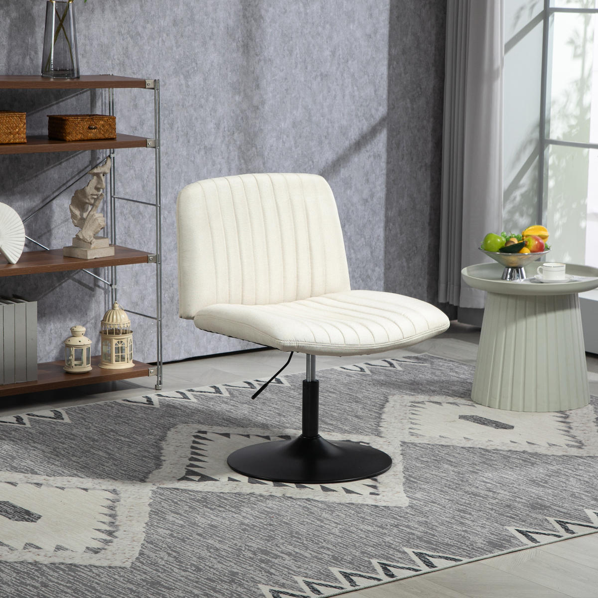 LOUNGESESSEL EMILY Beige - Beige/Schwarz, Textil/Metall (64/96/66cm) - SVITA