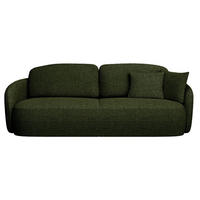 3-SITZER-SOFA Savoy Olivgrün mit Schlaffunktion - Schwarz/Olivgrün, Kunststoff/Textil (254/96/105cm) - Selsey