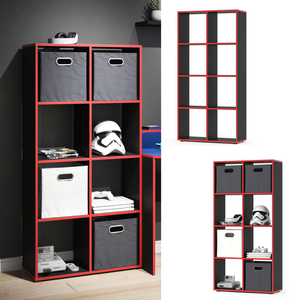 RAUMTEILER Scutum Schwarz/Rot 143 x 72 cm - Rot/Schwarz, Holzwerkstoff (143/72/29cm) - Vicco
