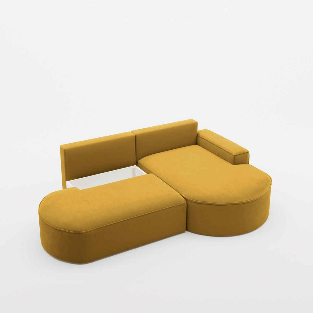 ECKSOFA Modena Pro - Komfort Und Stil Stoff Salvador Gelb Rechts - Gelb, Holz (278/179cm) - Kaiser Möbel