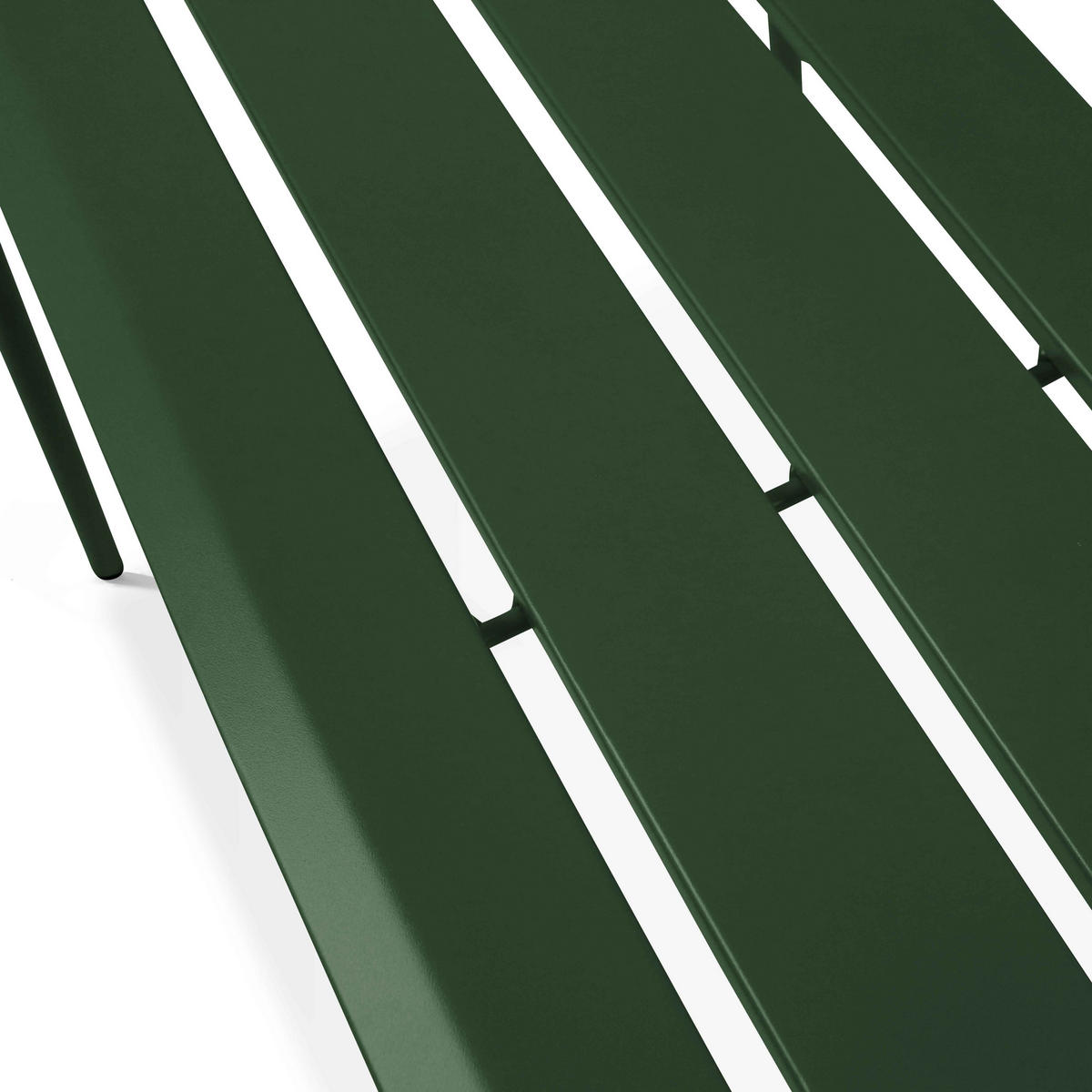 GARTENBANK, Waldgrün - Grün, Metall (52/46/120cm) - Oviala