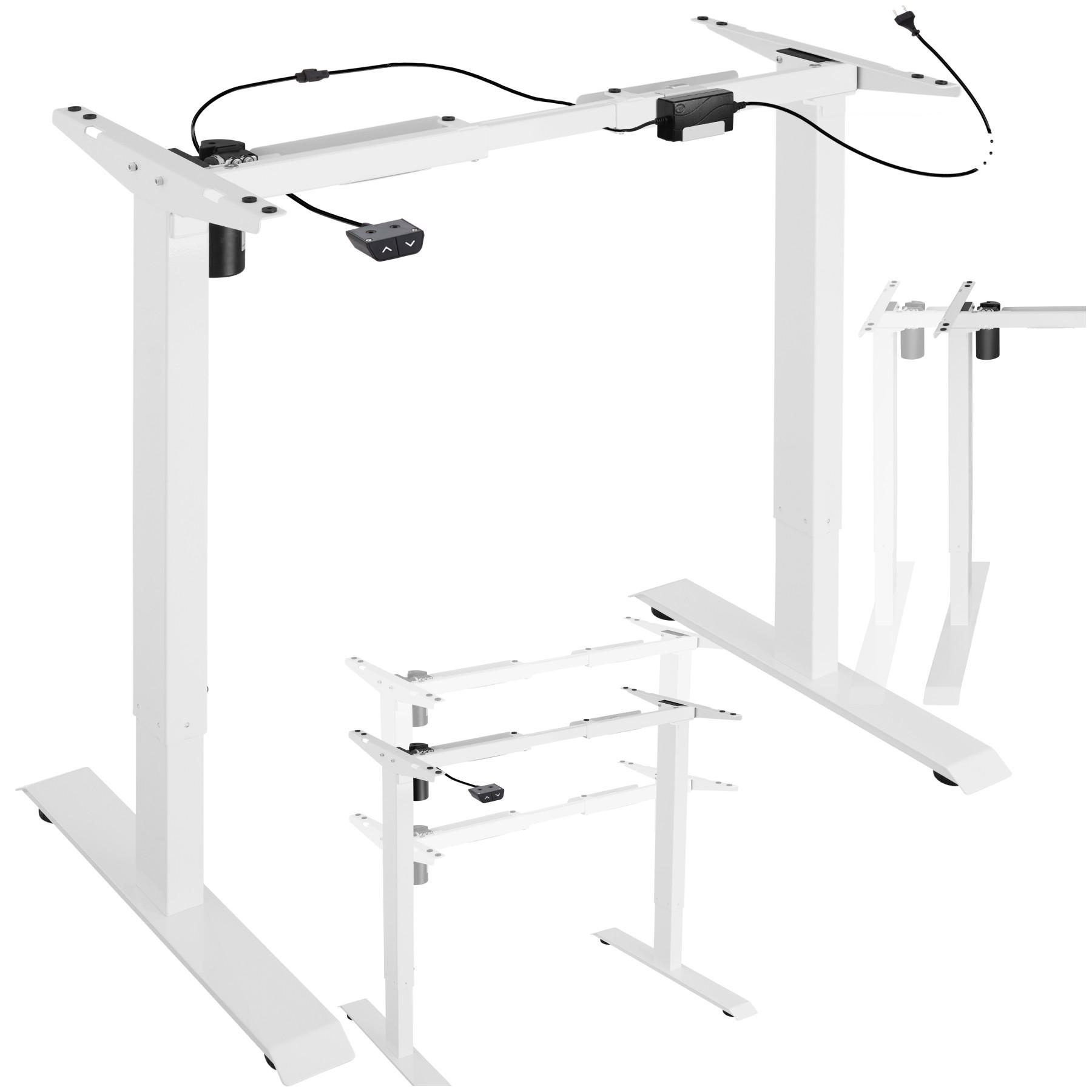 TISCHGESTELL Yannick,85 - 129 x 65 x 71 - 121 cm,weiß - Weiß, Metall (129/65/121cm) - tectake