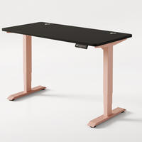SCHREIBTISCH Elektrisch Höhenverstellbarer HomePro 140x70cm Rosa/Schwarz mit Memory-Funktion, Anti-Kollisions Technologie - Pink/Schwarz, Holzwerkstoff (70/140/62cm) - Desktronic