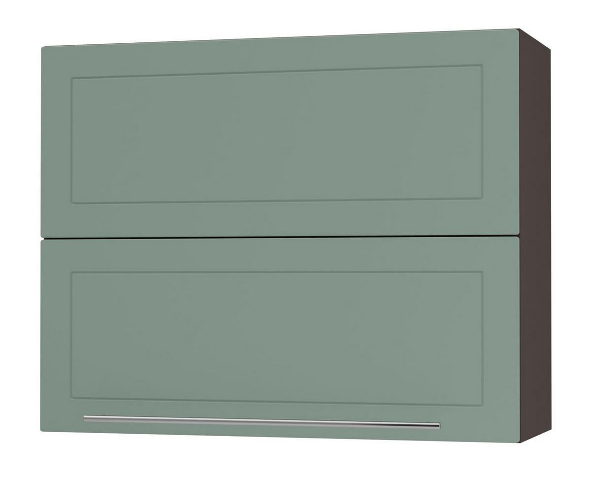 KÜCHENHÄNGESCHRANK Kvantum W8B/90 Mint Matt / Lava Matt 90 / 32,5 / 72cm - Dunkelgrau/Mintgrün, Holz/Holzwerkstoff (90/72/36cm) - Feldmann-Wohnen