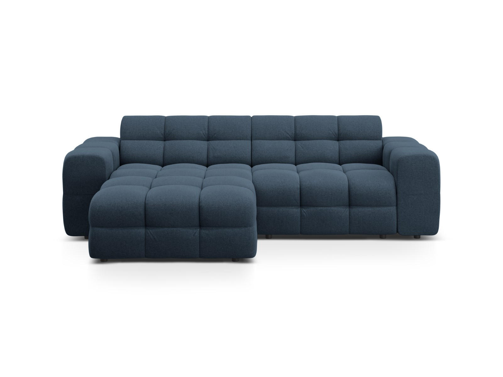 ECKSOFA links Kendal aus strukturiertem Stoff marineblau 4 Sitzplätze - Blau, Textil (173/256cm) - Micadoni