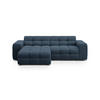 ECKSOFA links Kendal aus strukturiertem Stoff marineblau 4 Sitzplätze - Blau, Textil (173/256cm) - Micadoni