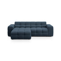 ECKSOFA links Kendal aus strukturiertem Stoff marineblau 4 Sitzplätze - Blau, Textil (173/256cm) - Micadoni