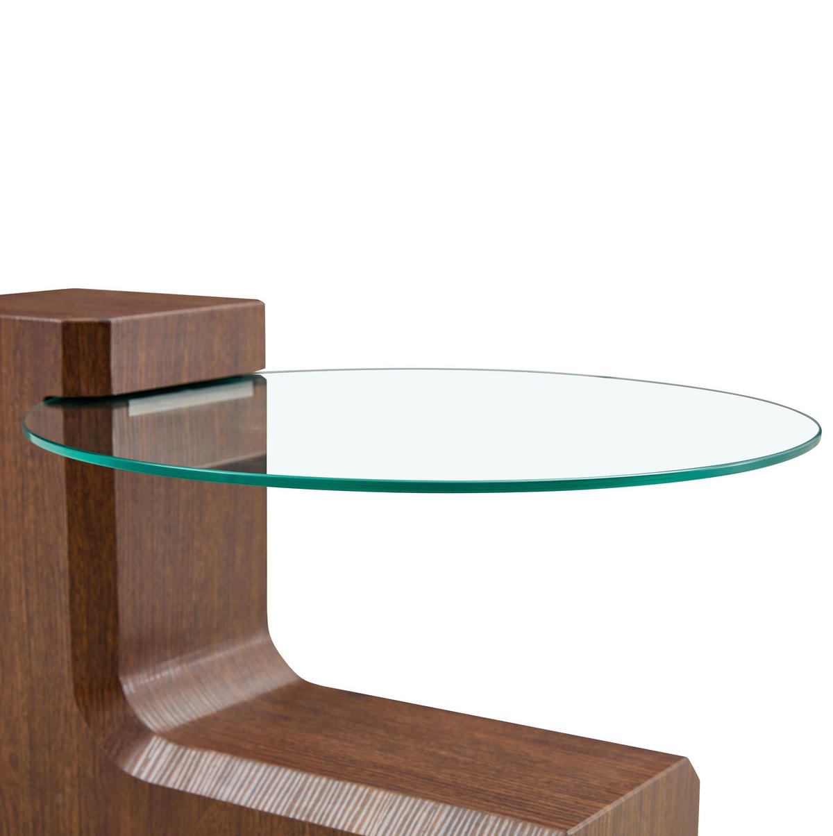 COUCHTISCH rund 61/44 cm in Nussbaumoptik/Weiß aus MDF und Sicherheitsglas mit Stauraum - Nussbaumfarben, Holzwerkstoff (61/61/30cm) - OKMYHOME