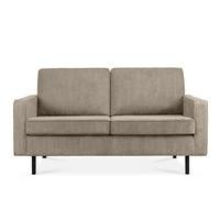 2-SITZER-SOFA INVIA Klassische-Stil mit Armlehnen, Feinkord-Stoff, Beige - Hellbraun/Beige, Textil (164/87/98cm) - KONSIMO®