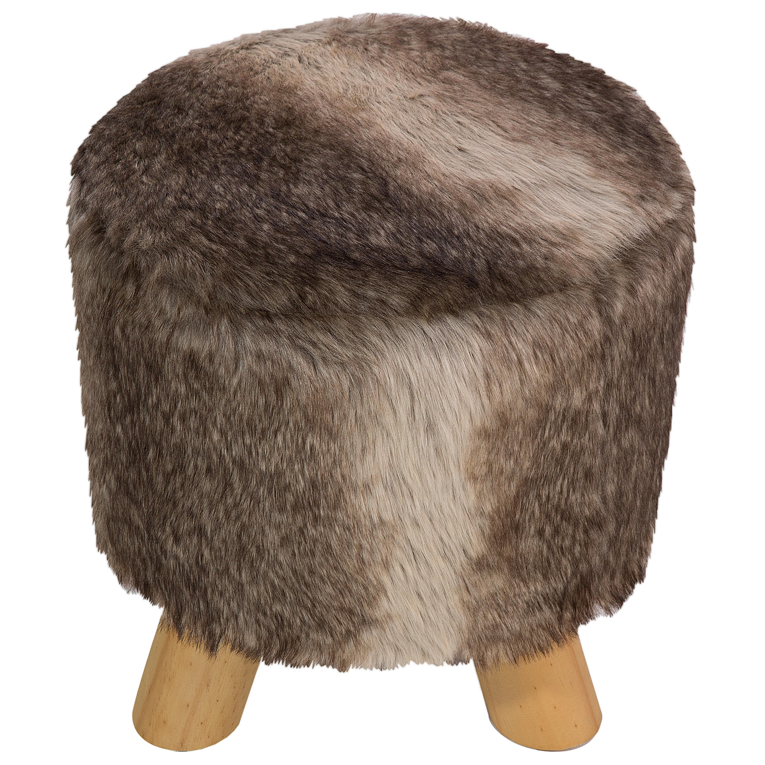 HOCKER Topeka 33/33/35 cm - Braun, Kunststoff/Textil (33/35/33cm) - Beliani