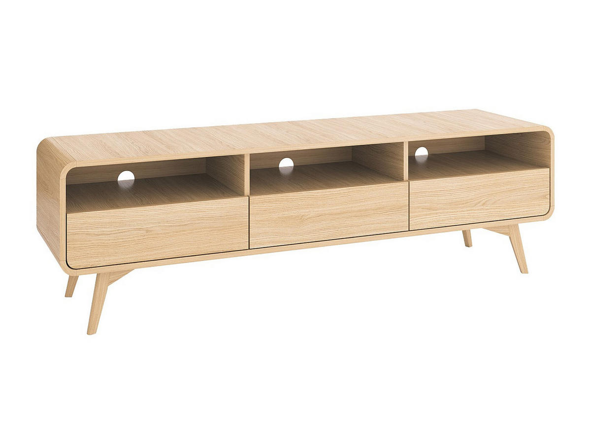 TV-MÖBEL mit 3 Schubladen & 3 Ablagefächern - Holzfarben - JALEMO - Naturfarben, Holz (180/53/39cm) - Vente-Unique