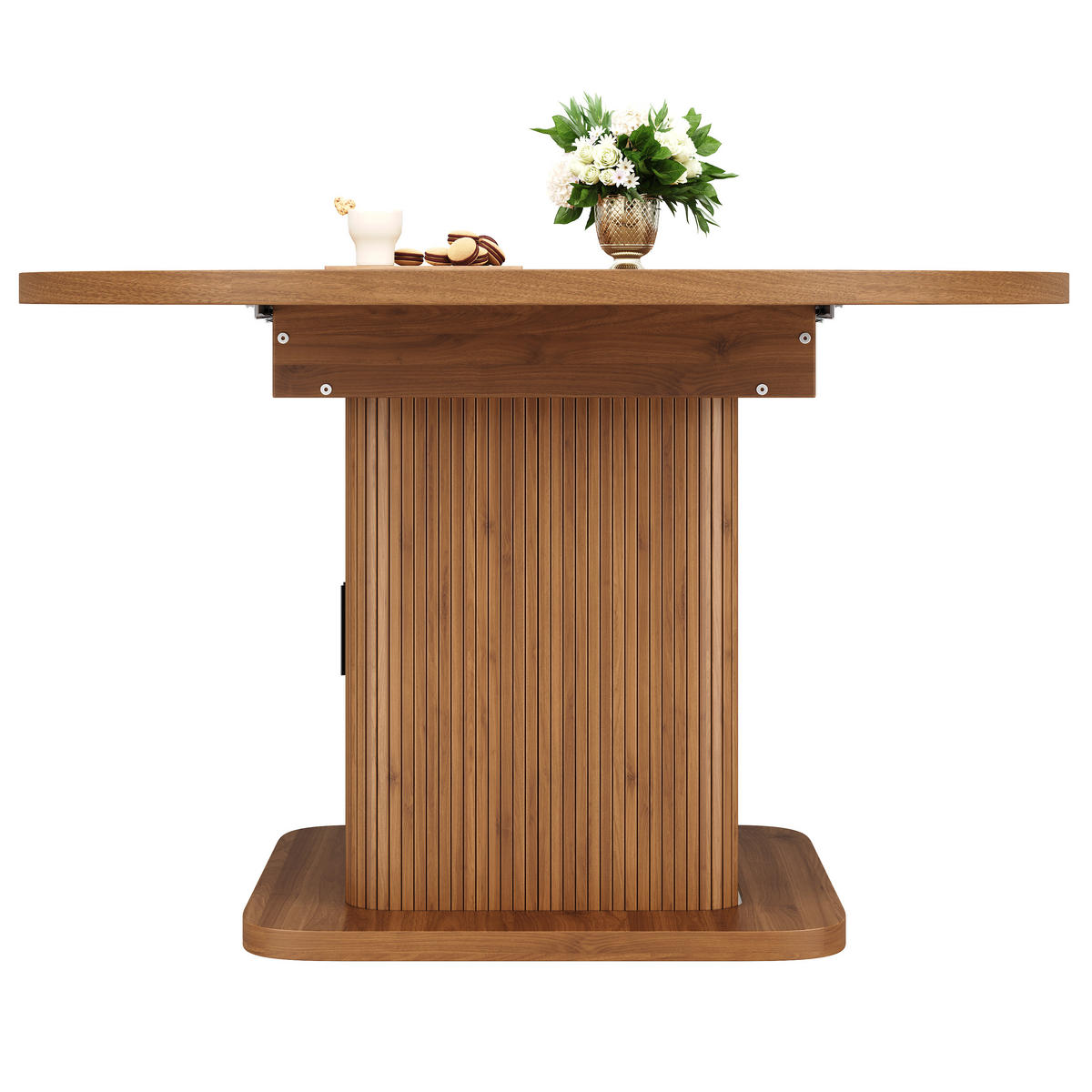 ESSTISCH ausziehbar 110-149,8/110/75 cm mit Stauraum DE-39639 Nussbaum - Walnussfarben, Holzwerkstoff (110/110/75cm) - ComfortXL