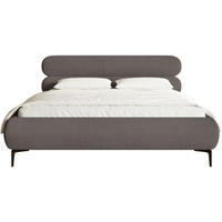 POLSTERBETT Roule Cord Grau 160x200 cm - Schwarz/Grau, Textil/Metall (140/200cm) - Selsey