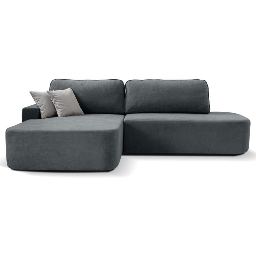 ECKSCHLAFSOFA Gavi dunkelgrau velours links - Dunkelgrau, Textil (269/171cm) - Beautysofa