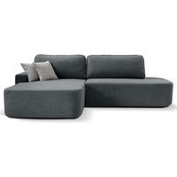 ECKSCHLAFSOFA Gavi dunkelgrau velours links - Dunkelgrau, Textil (269/171cm) - Beautysofa