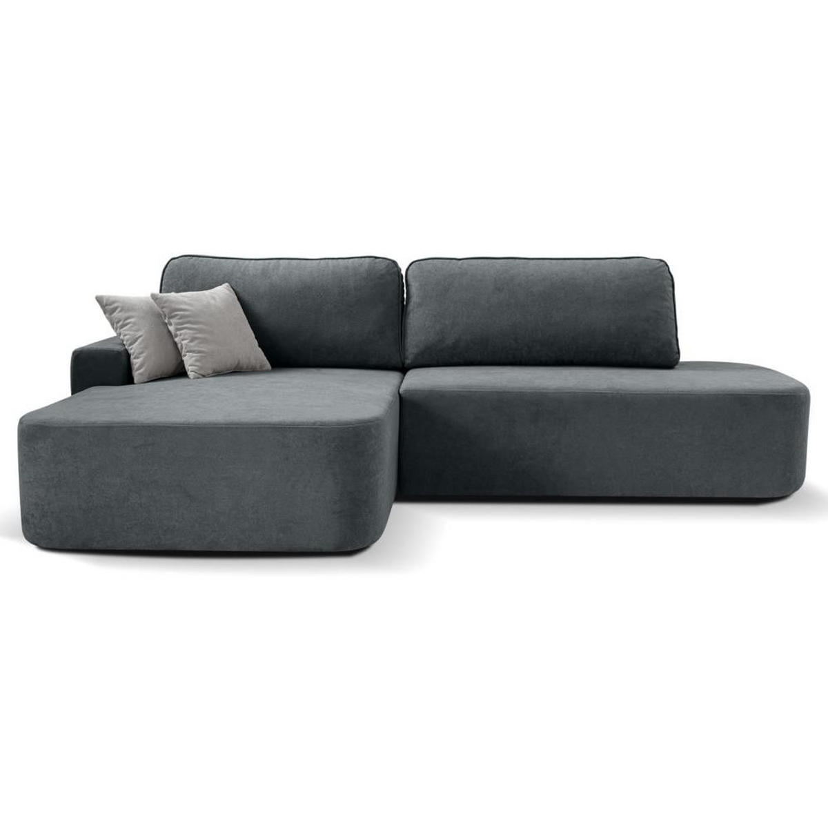 ECKSCHLAFSOFA Gavi dunkelgrau velours links - Dunkelgrau, Textil (269/171cm) - Beautysofa