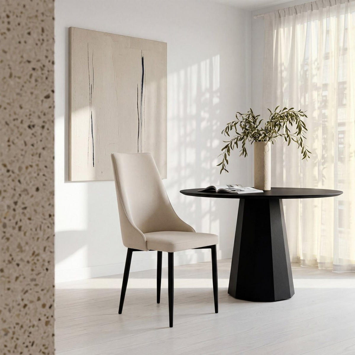 ESSZIMMERSTUHL Agnes Beige 45 cm x 95 cm 4er-Set - Beige, Textil (45/95/65cm) - Klast Home