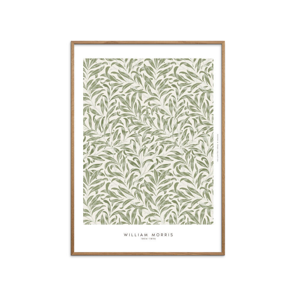POSTER mit Rahmen William Morris - Leaves - Eichefarben/Grün, Holz/Papier (50/70cm) - Poster&Frame