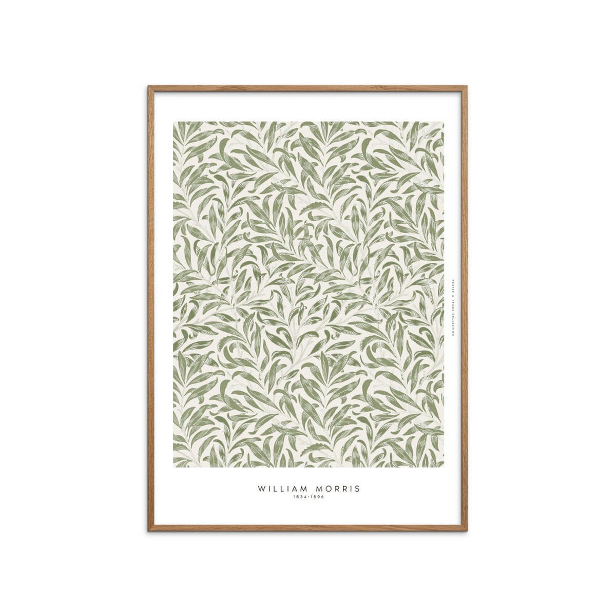POSTER mit Rahmen William Morris - Leaves - Eichefarben/Grün, Holz/Papier (70/100cm) - Poster&Frame