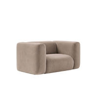 WOHNZIMMERSESSEL Aus Velvet-Stoff Bluvel, Latte, GRETA - Hellbraun, Holz (137/70/89cm) - Kaiser Möbel