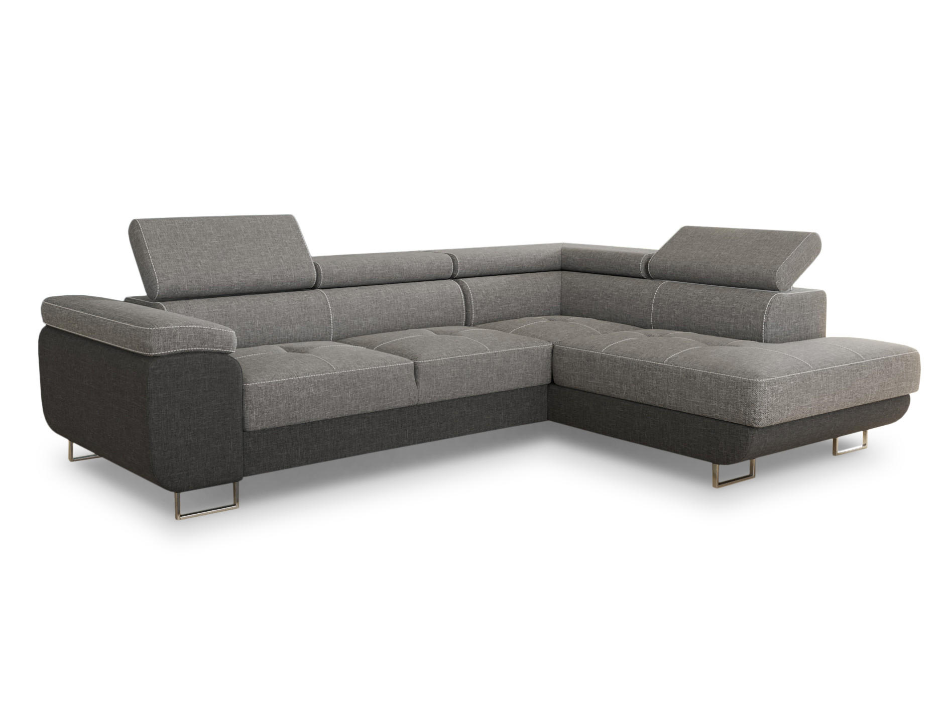 ECKSOFA Caris, Seite: Rechts - Hellgrau/Grau, Holz/Textil (273/203cm) - Sofnet
