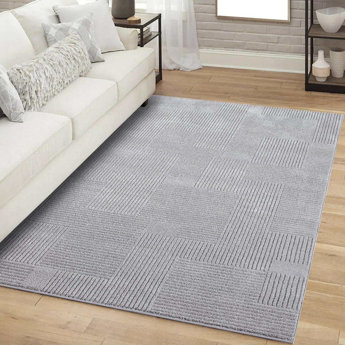 KURZFLOR-TEPPICH Flair 177 Grau 120x170 cm - Grau, Textil (120/170cm) - carpet city