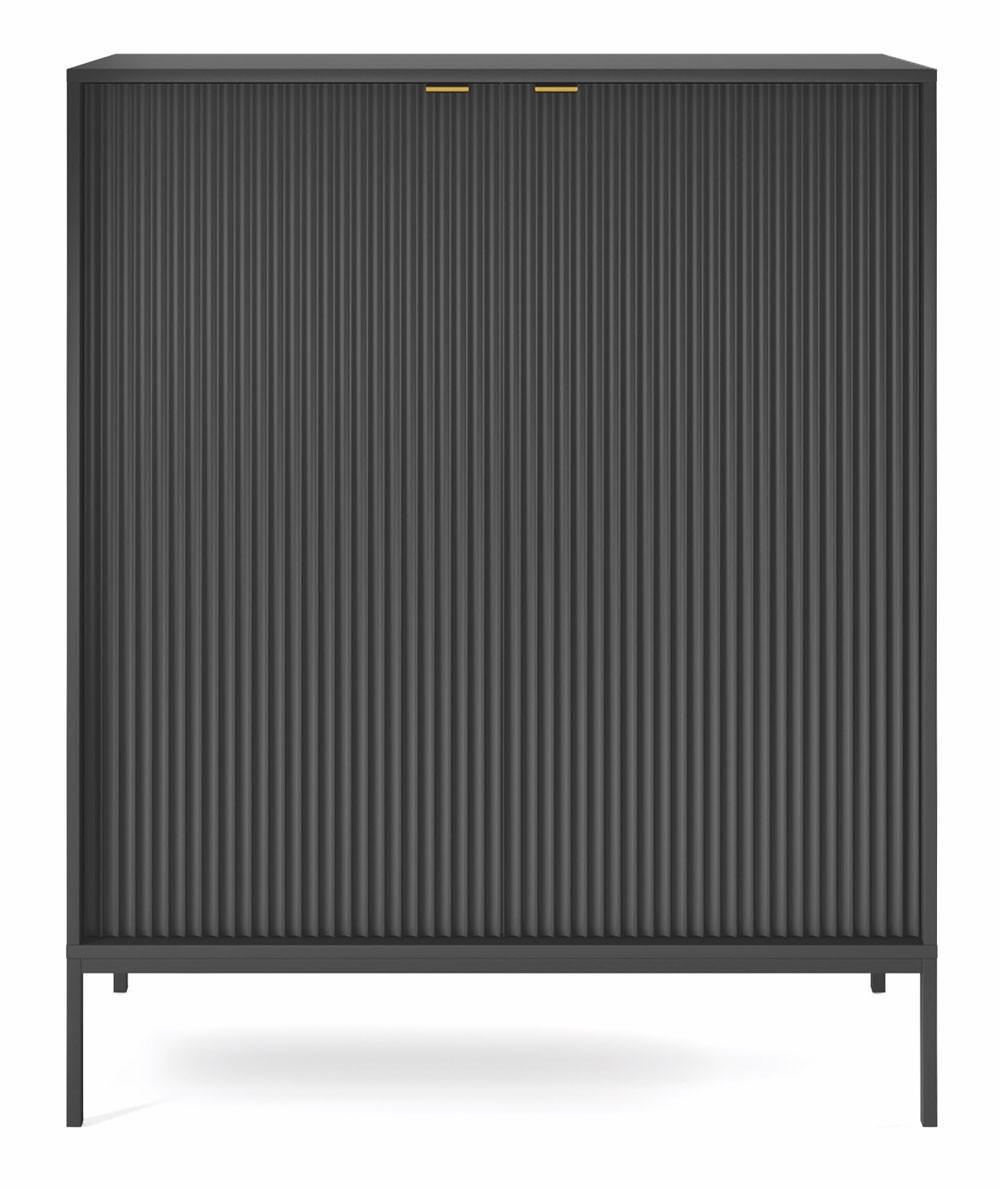 HIGHBOARD Nova Schwarz / Schwarz 104 / 39 / 125cm - Schwarz, Holz/Holzwerkstoff (104/125/39cm) - Feldmann-Wohnen
