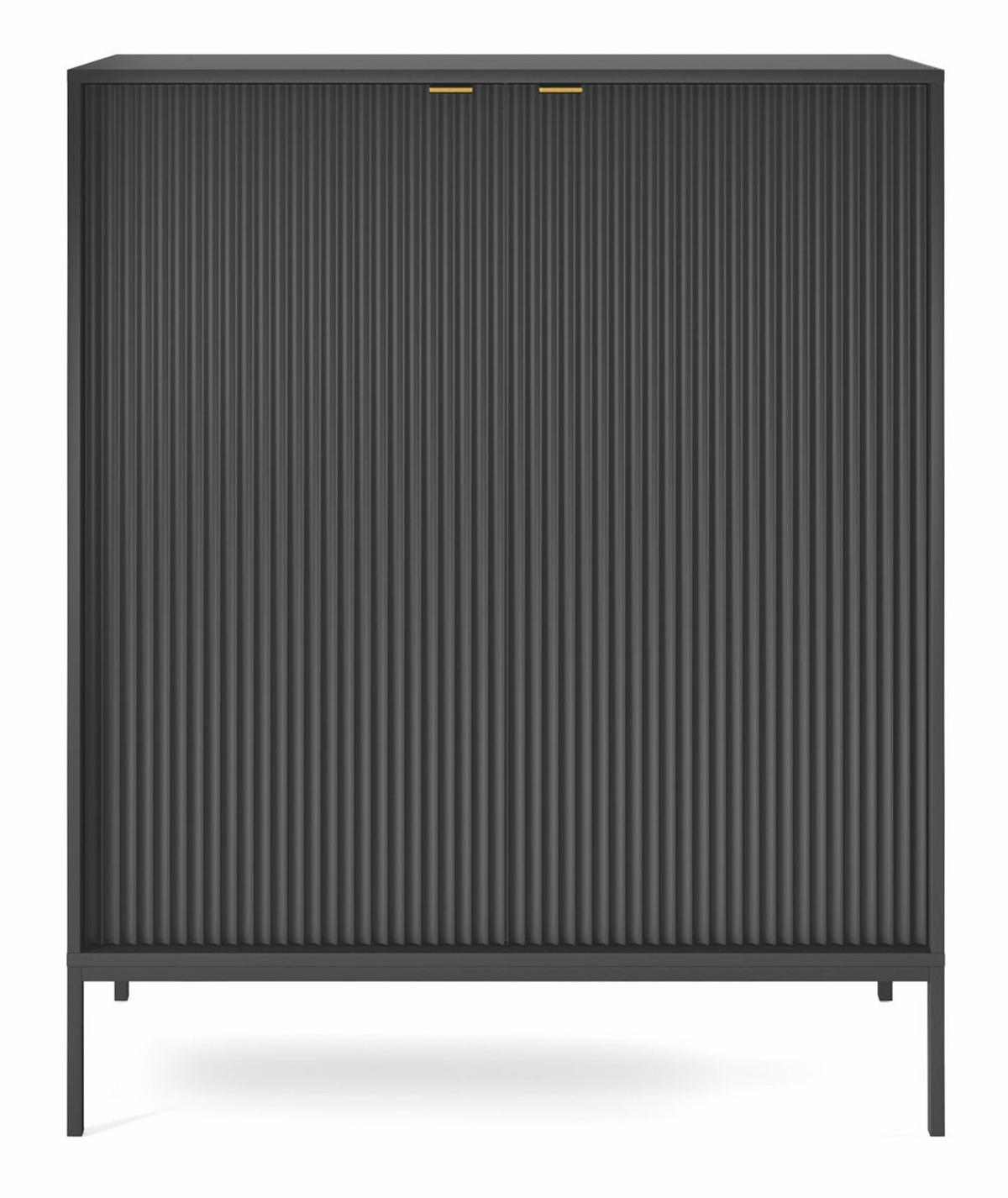 HIGHBOARD Nova Schwarz / Schwarz 104 / 39 / 125cm - Schwarz, Holz/Holzwerkstoff (104/125/39cm) - Feldmann-Wohnen