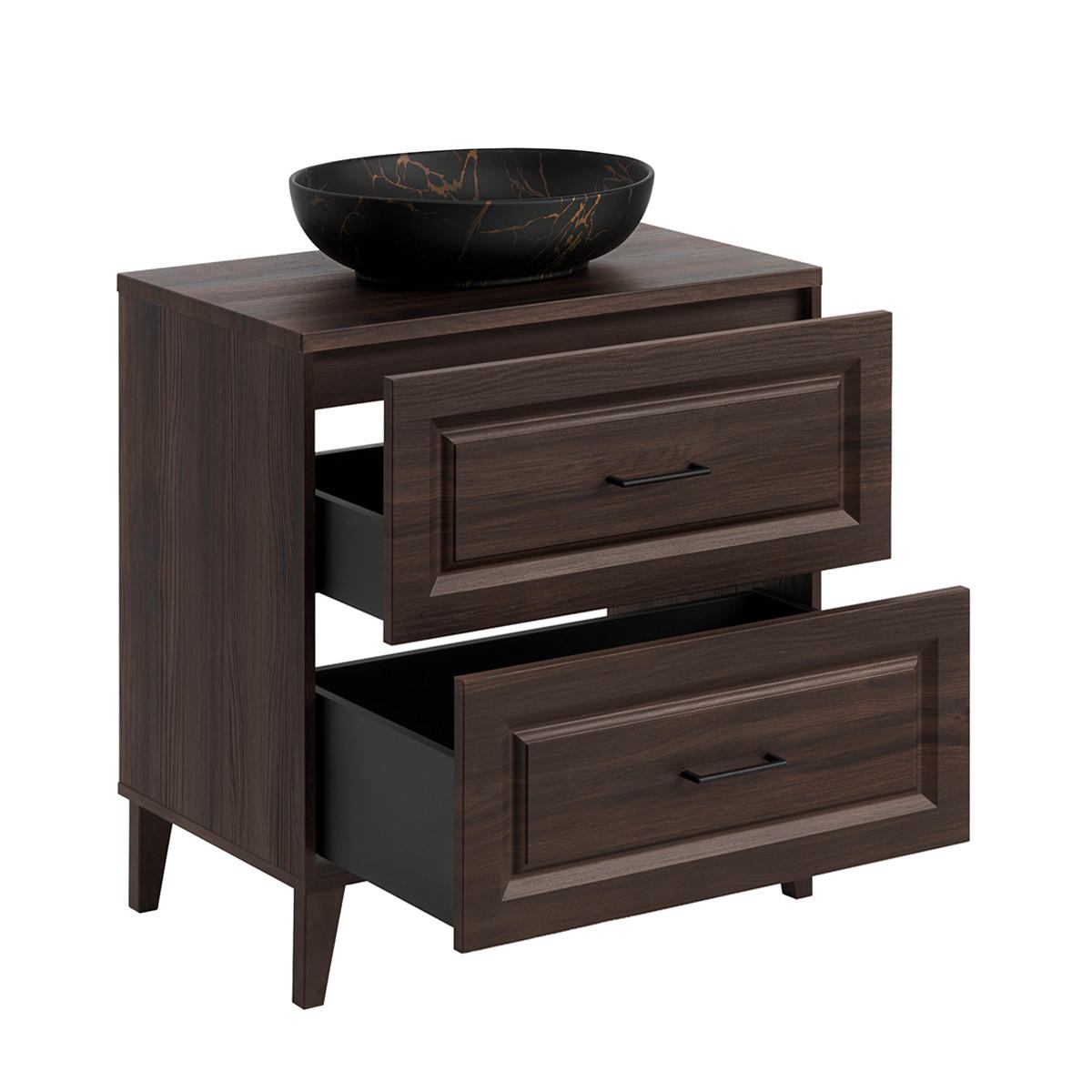 WASCHTISCH 80cm Moka Holz - Braun, Holzwerkstoff (80/84.5/46cm) - Petits-meubles