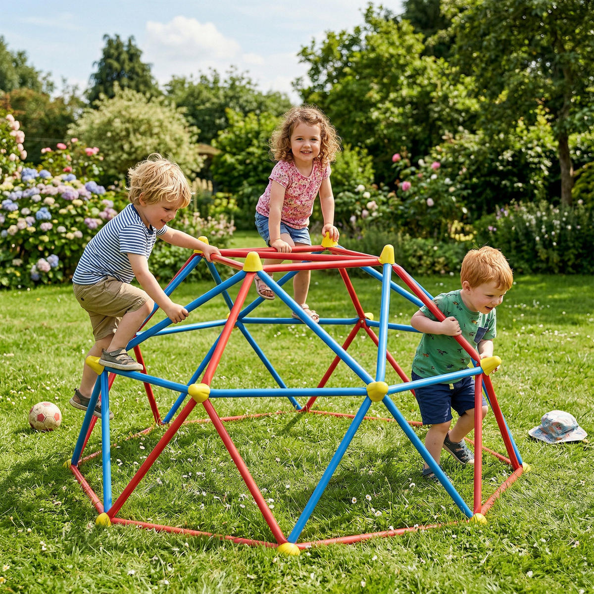 KLETTERKUGEL DE-18377 Ø 183 cm, wetterfest für 3-8 Jahre Bunt - Multicolor, Metall (183/183cm) - ComfortXL