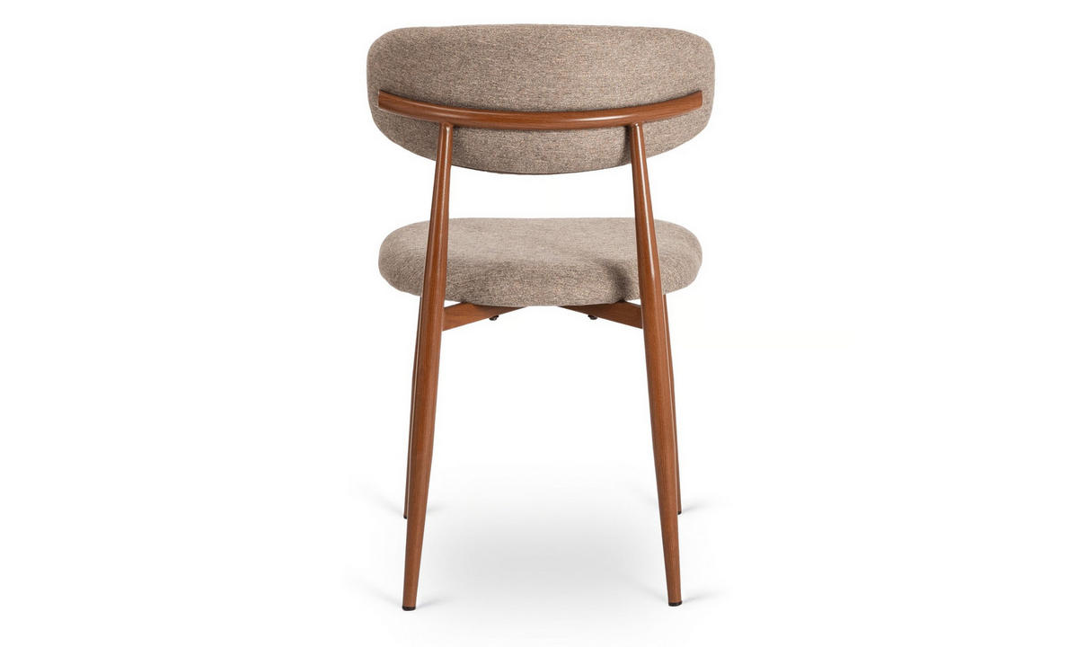 POLSTERSTUHL VITO 48/50/80 cm Nussbaum/Beige - Beige/Nussbaumfarben, Textil/Metall (48/80/50cm) - Lookway