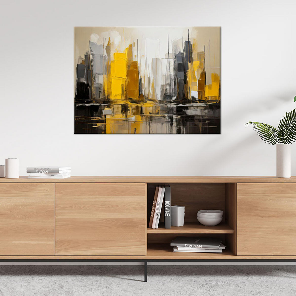 LEINWANDBILD Abstraktion 120x80cm - Gelb, Textil (120/80cm) - Feeby