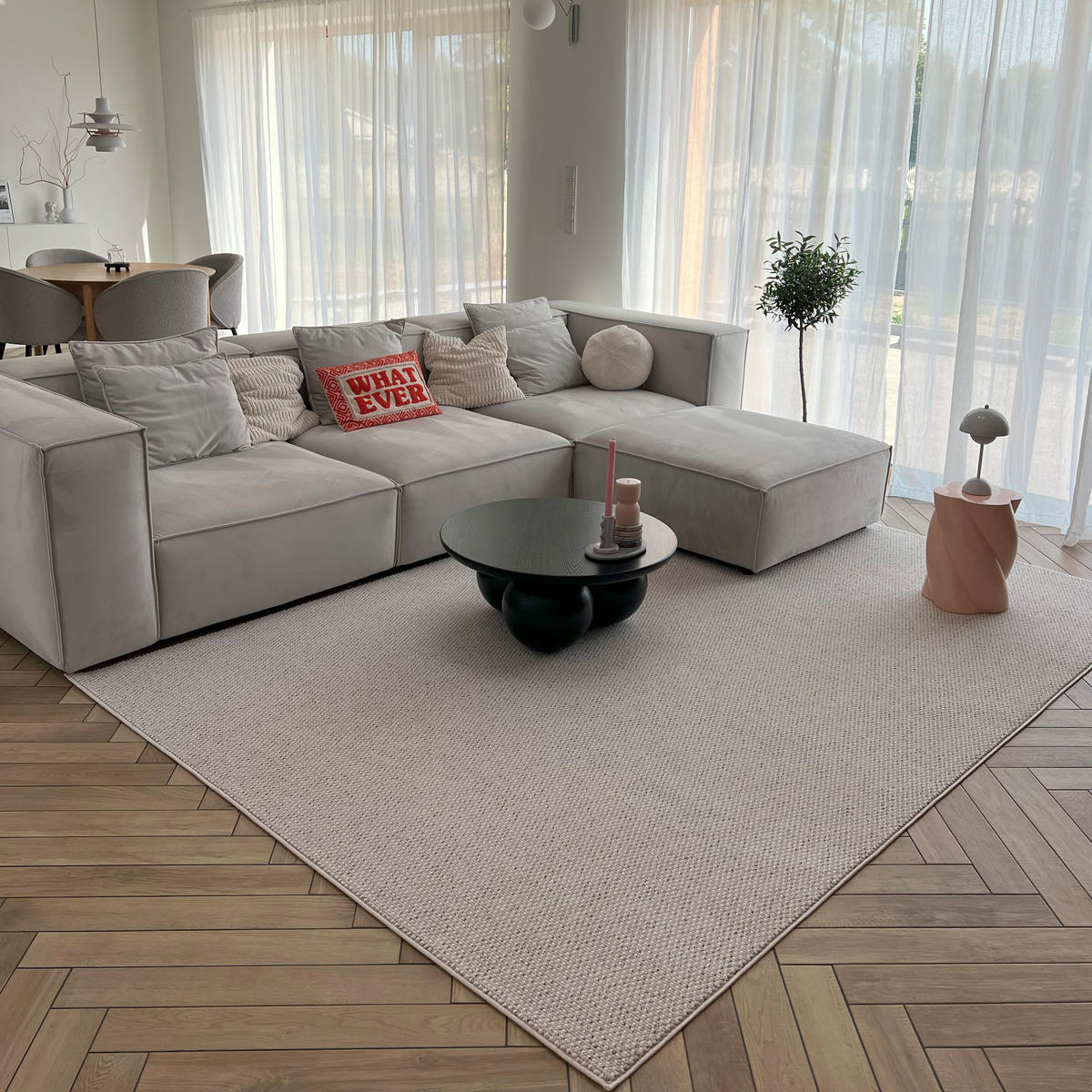 TEPPICH Lora PE15A Mazovia 140x200cm Beige Creme Einfarbig Kurzflor - Creme, Textil (140/200cm) - Mazovia