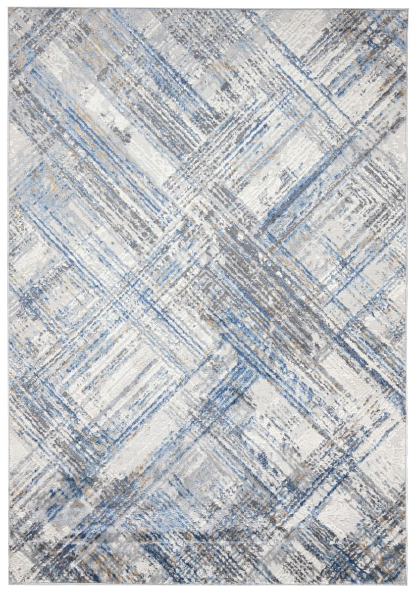 KOBEREC béžový krémový modrý - 240 x 330 cm - modrosivá, textil (240/330cm) - Mazovia