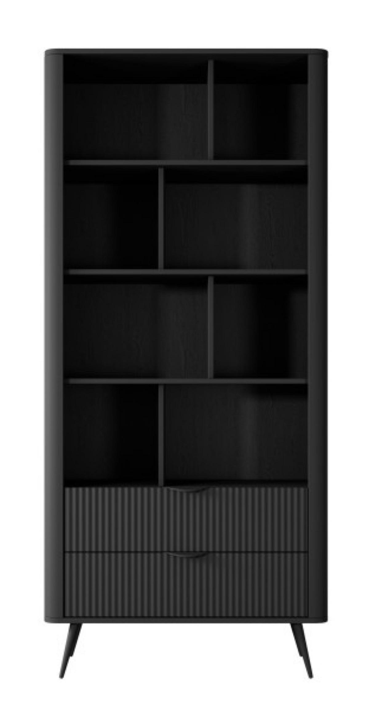 REGAL Schwarz Lena Teilweise Offen - Schwarz, Holzwerkstoff (88/193/38cm) - Sepro Meble