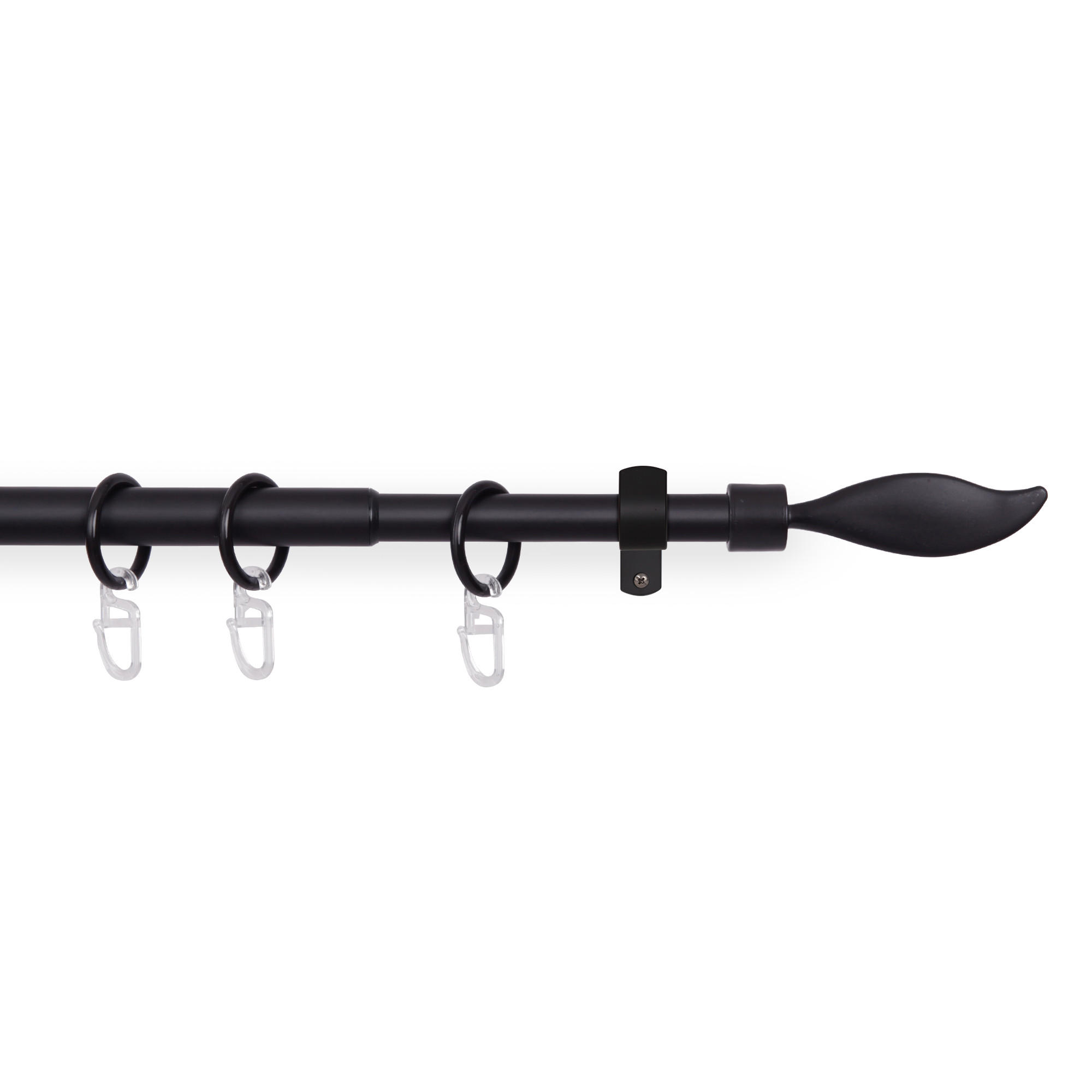 GARDINENSTANGENSET 120-220cm Schwarz Flamme - Schwarz, Metall (120cm)