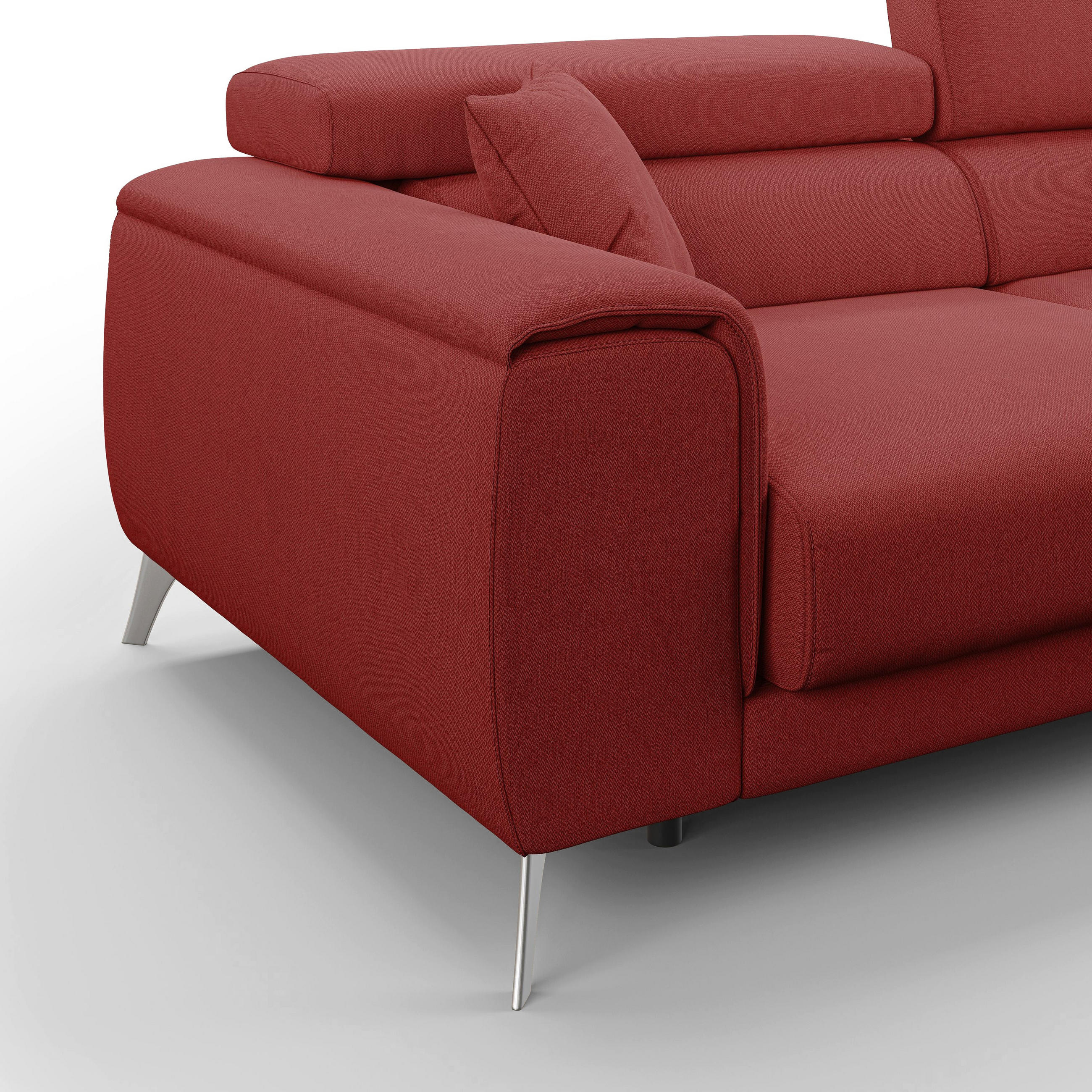 Thumbnail - Divani.store Linearsofa, Rot, Textil, 215x73x102 cm, Wohnzimmer, Sofas & Couches, Sofas